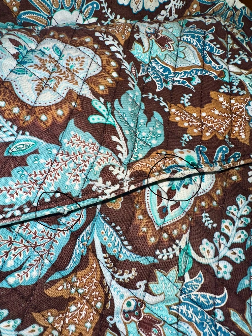 Vera Bradley Java Blue Quilted Floral Backpack - Picture 11 of 11